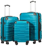 COOLIFE Suitcase Trolley Carry On Hand Cabin Luggage Hard Shell Travel Bag Lightweight with TSA L...