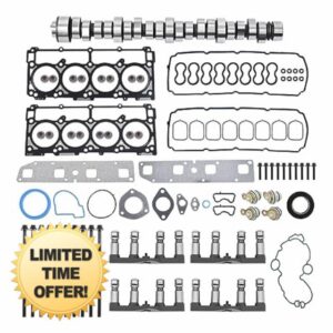 SUSUCAR NON MDS Lifters Camshaft Kit w/Plugs Head Gasket for 2005-2008 Dodge Ram 1500 Chrysler Jeep Grand Cherokee 5.7 HEMI 53022064AA