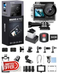 AKASO Action Camera Bundle with Brave 4 Pro 4K30fps Sports Camera