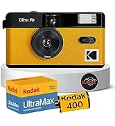 Reusable Film Camera Bundle includes a Green Kodak Ultra F9 Film Camera, Kodak Ultramax 35mm Film...