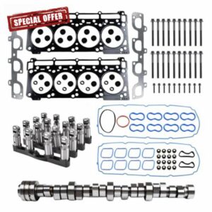 SUSUCAR 6.4 Hemi MDS Lifters Camshaft Cam Kit w/Head Gaskets Bolts for 2011-2015 Dodge Challenger Charger Chrysler Jeep Grand Cherokee 6.4L V8 HS26568PT 5038419AB