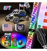 Nilight 2PCS 4FT RGB LED Whip Light with Spring Base Remote & App Control w/ DIY Chasing Patterns...