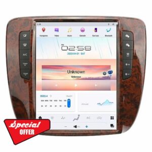 NAKEVICH Qualcomm Android 11 Car Radio for GMC Yukon Tahoe Suburban Chevrolet Silverado 2007-2013 Stereo Upgrade Tesla Style Dash IPS Touch Screen Android Auto GPS Navigation Multimedia Play