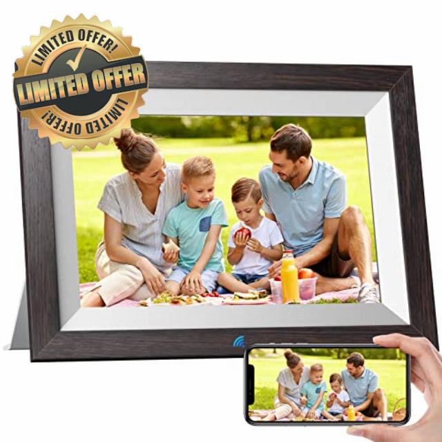 KODAK Digital Picture Frame 10.1 Inch WiFi Electronic Picture Frame HD IPS Touchscreen Smart Photo Frame with 32GB Memory