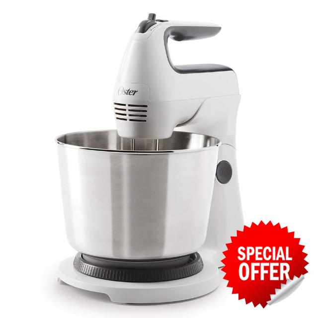Oster® White hand blender with steel bowl FPSTHS3612
