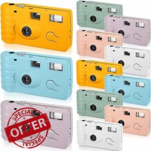 Kanayu 12 Pcs Disposable Cameras Bulk for Wedding Single Use Color Film Camera One Time Camera with Flash for Anniversary