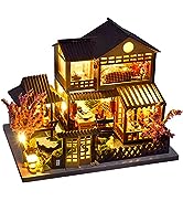 CUTEBEE Dollhouse Miniature with Furniture, DIY Wooden DollHouse Kit, 1:24 Scale Creative Room fo...