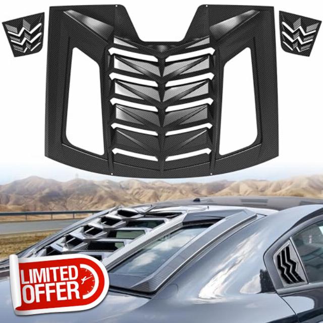 KEWISAUTO Rear & Side Window Louvers for Dodge Charger 11-23
