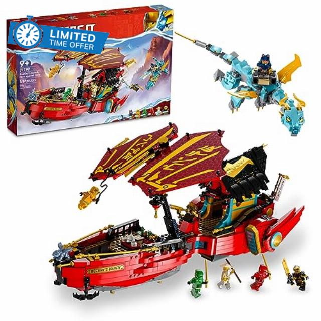 LEGO NINJAGO Destiny’s Bounty – Race Against Time 71797 Building Toy Features a Ninja Airship