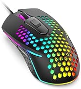 2.4G Wireless/Wired RGB USB Type C Ultralight Joystick Gaming Mouse, 1000mAh Pixart 3325 12 Butto...