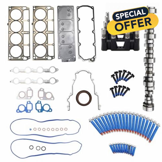 Non AFM/DOD Disabled Kit compatible with Chevrolet GMC 5.3L V8 Truck & SUV 2007-2013 Cam Lifters/Bolts/Gaskets