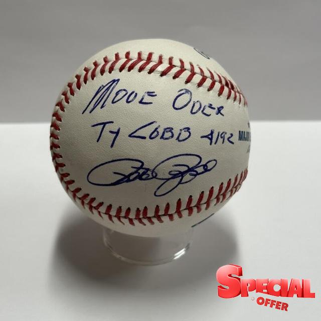 Pete Rose Single Signed Baseball Inscribed "Move Over Ty Cobb 4