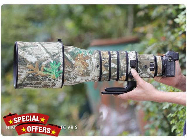 Fujing Waterproof Lens Cover for Nikon Z 400mm F2.8 TC VR S - Camouflage Rain Cover