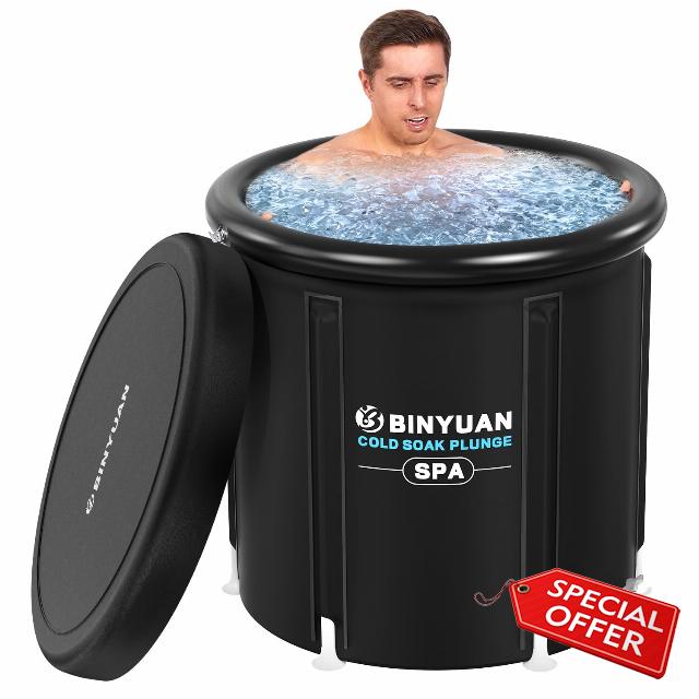 XL Ice Bath Tub for Athletes With Cover 106 Gal Cold Plunge Tub for Recovery