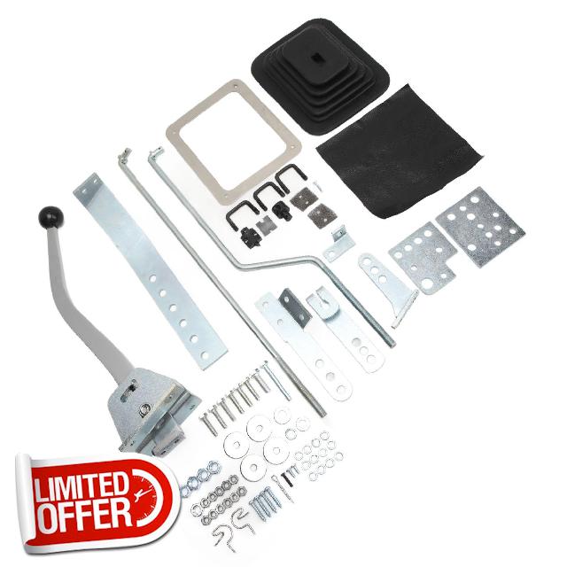 Alaaner for Mr Gasket 7668 Three Four Speed Automatic Floor Shifter Kit 3/8‑16in Ball Thread 11in Gear Lever for C6 C4 700R4 TH400 TH350