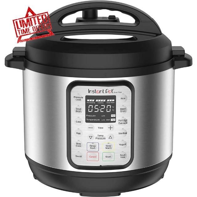 Instant Pot 072-10-4433 Duo Plus 9-in-1 Electric Pressure Cooker 6 Quart Stainless Steel (Renewed)