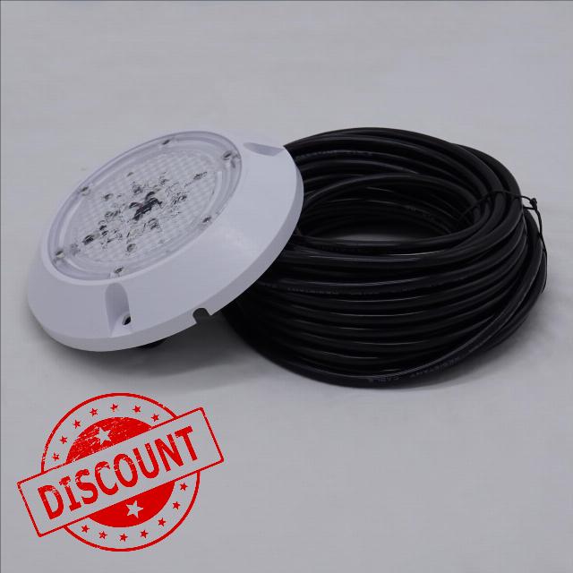 Poolexa PT06030 6 inch Small LED Color Inground Pool/Spa Light for Wet Niche with 30 Foot Cord (Controller not Included)