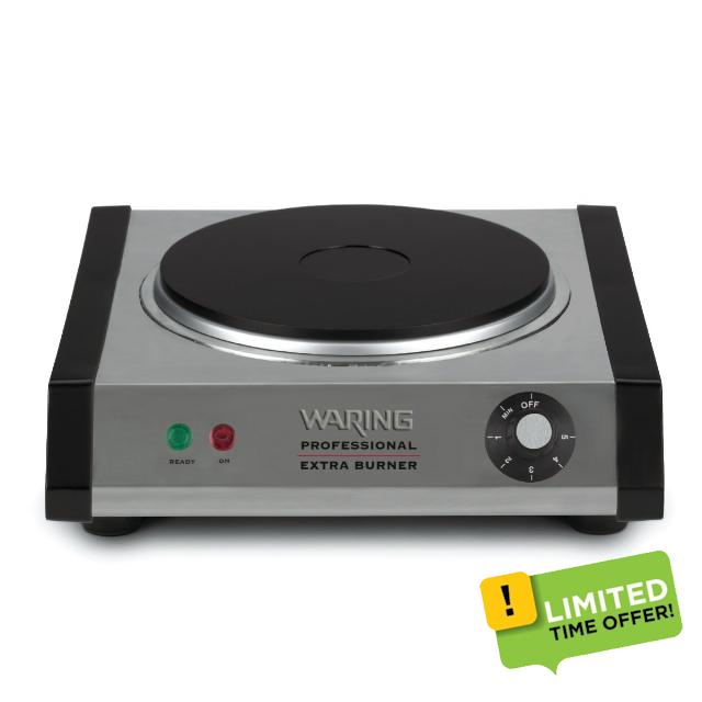 WARING® WEB300 Portable Heavy Duty Cast-Iron Single Burner Countertop
