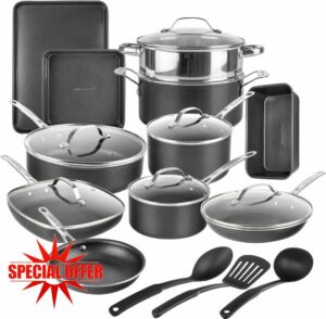 Granitestone 20 Pc Pots and Pans Set Non Stick Cookware Set