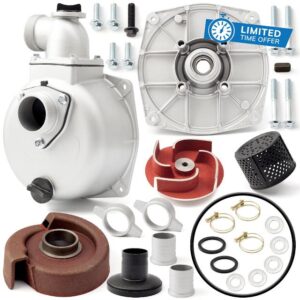 2'' Semi-Trash Water Pump for Straight Keyed Shafts Replacement for Pacific Hydrostar Predator 212 cc Clear Water Pump 2 Inch Ports 7860GPH