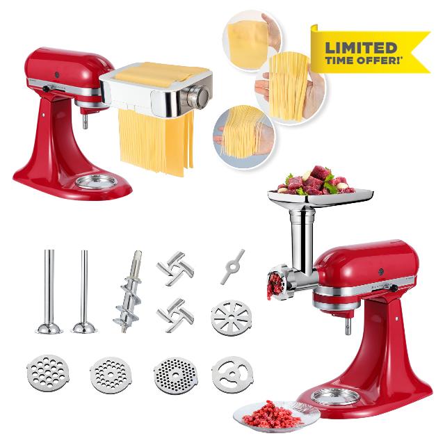 Meat Grinder Pasta Maker Set for ALL KitchenAid Stand Mixers