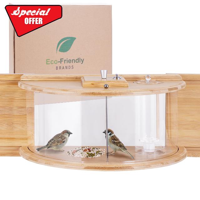 Eco-Friendly Window Bird Feeder with Waterer: Enjoy Watching Birds from The Comfort of Your Own Home While Reducing Your Environmental Impact - Durable and Long-Lasting Feeder with Large Capacity