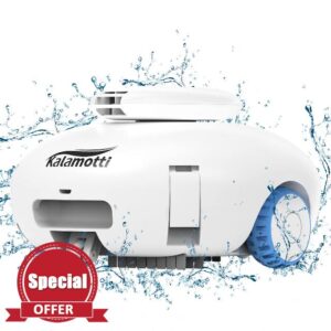 Kalamotti Cordless Robotic Pool Vacuum - Pool Cleaner for Above Ground Pools Powerful Suction Rechargeable Battery