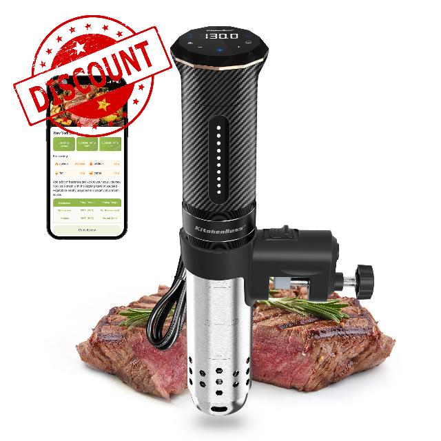 KitchenBoss Wifi Sous Vide Machine: Ultra-quiet Precision Sous-vide Cooker Immersion Circulator APP Control