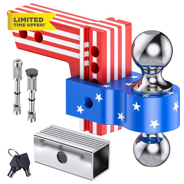 Adjustable Trailer Hitch for 2 & 2.5 inch Receiver