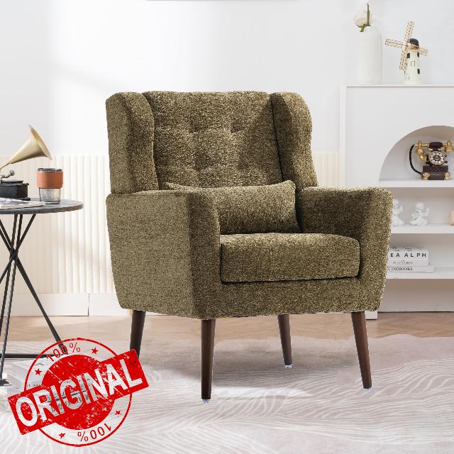 Livavege Mid Century Accent Chair with Wood Frame