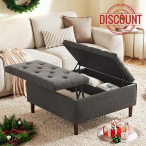 Weture 35 Inch Extra Large Storage Ottoman Coffee Table with Lift Top