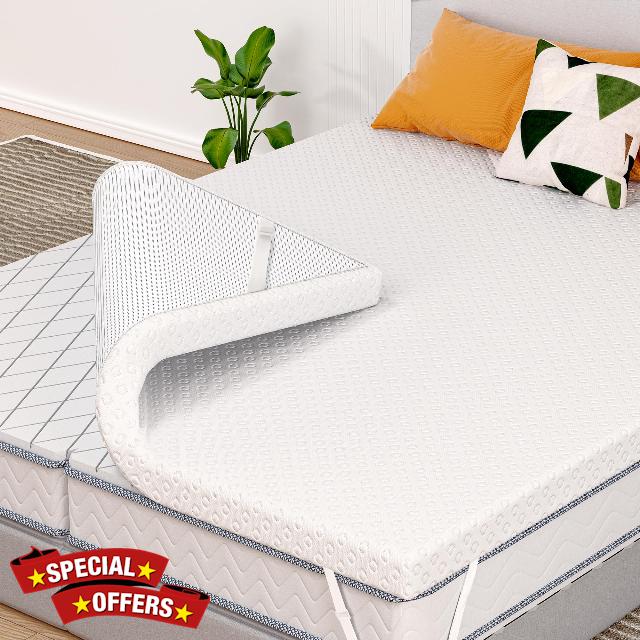 AprLeaf Mattress Topper 3 Inch Gel Memory Foam Mattress Topper King Size Bed