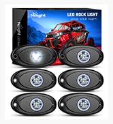 Nilight RGB LED Rock Lights Kit 12 Pods Underglow Multicolor Neon Light Pod with Remote & Bluetoo...