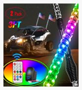 Nilight 2PCS 6FT RGB LED Whip Light with Spring Base Remote & App Control w/ DIY Chasing Patterns...