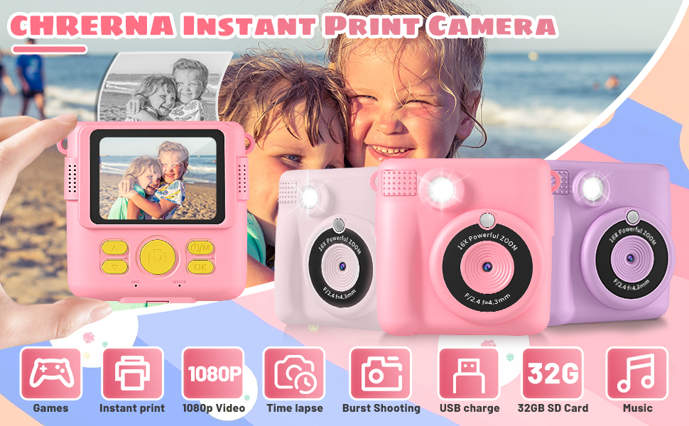 Kids camera instant print