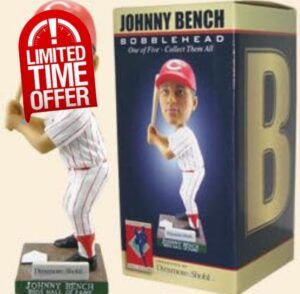 Johnny Bench Letter B Reds Hall of Fame '11 Bobble Cincinnati Reds Bobblehead