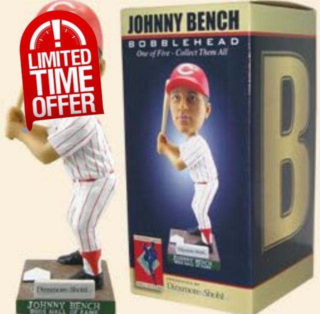 Johnny Bench Letter B Reds Hall of Fame '11 Bobble Cincinnati Reds Bobblehead
