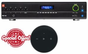 Audiosavings Bundle: (1) JBI VMA1120 Commercial/Restaurant 120W 70v Bluetooth Amplifier Bundle with (1) WiiM Mini WiFi Music Player Wireless Audio Streaming Multiroom Stereo Receiver (Items 2)