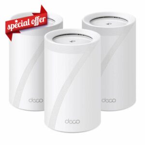 TP-Link Tri-Band WiFi 7 BE10000 Whole Home Mesh System (Deco BE63) | 6-Stream 10 Gbps | 4 × 2.5G Ports Wired Backhaul