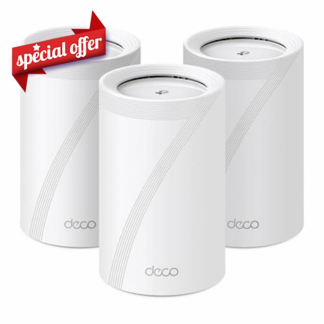 TP-Link Tri-Band WiFi 7 BE10000 Whole Home Mesh System (Deco BE63) | 6-Stream 10 Gbps | 4 × 2.5G Ports Wired Backhaul