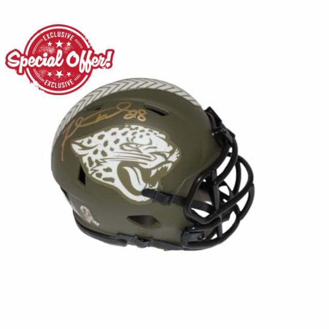 Fred Taylor Signed Jacksonville Jaguars Salute Mini Helmet Beckett