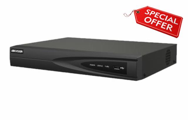 HIK 8CH 4K NVR DS-7608NI-Q1/8P 8CH PoE 8MP 4K Network Video Recorder NVR with Built-in PoE Ports for IP PoE Network Cameras H.265 1xSATA Compatible with Hikvision Hik-Connect APP (HDD not Included)