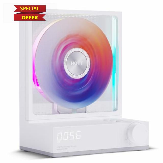 CD Player Portable Bluetooth 5.3 with RGB Color Changing Lights Desktop CD Player for Home Support TF Card
