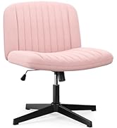 naspaluro Armless Office Chair No Wheels Velvet Fabric Cross-legged Desk Chair Height Adjustable ...