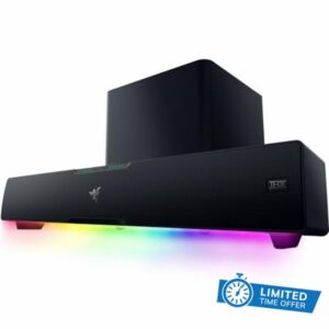 Razer Leviathan V2 Pro: Multi-Driver PC Gaming Soundbar with Subwoofer - Beamforming Surround Sound with AI Head Tracking - Chroma RGB - Bluetooth 5.0 & 3.5mm - for PC