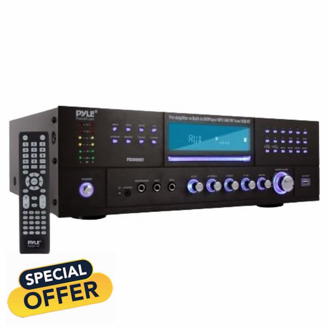 Home Theater Bluetooth Amplifier Receiver - 4 Channel 3000 Watt Stereo Speaker Home Audio Amplifier Receiver w/Radio