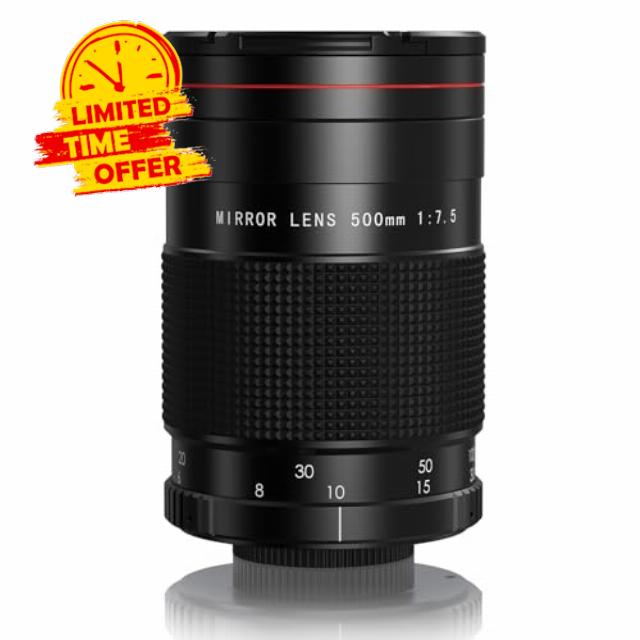 Lightdow 500mm f/7.5 Telephoto Reflex Mirror Lens for Canon EOS Rebel T1i T2i T3 T3i T4i T5 T5i T6 T7 T6i T6s T7i SL1 SL2 30D 40D 50D 60D 70D 77D 80D 1D 5D III IV 5Ds 6D 7D Mark II SLR Digital Cameras