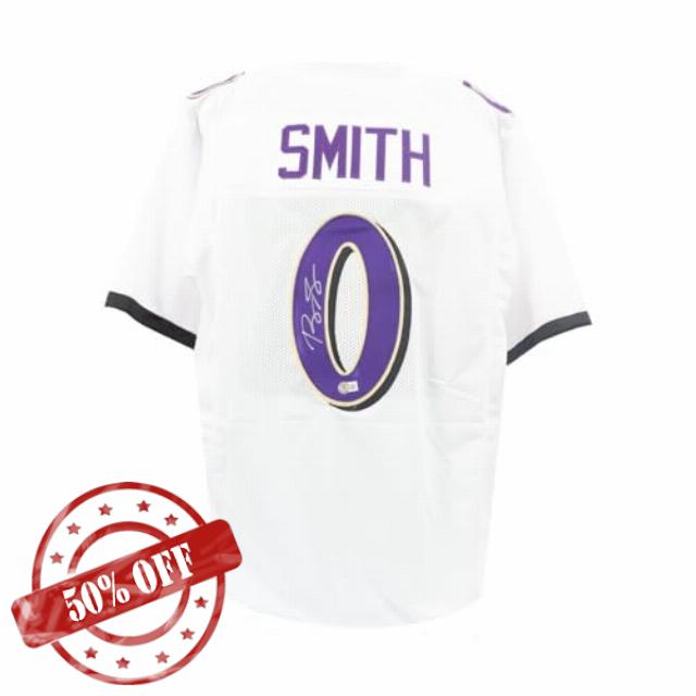 Roquan Smith Autographed Baltimore Custom White Football Jersey - BAS