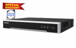 HIK 16CH 4K NVR DS-7616NI-Q2/16P with 4TB HDD 16CH PoE 8MP 4K Network Video Recorder NVR with Built-in PoE Ports for IP PoE Network Cameras H.265 2xSATA Compatible with Hikvision Hik-Connect APP