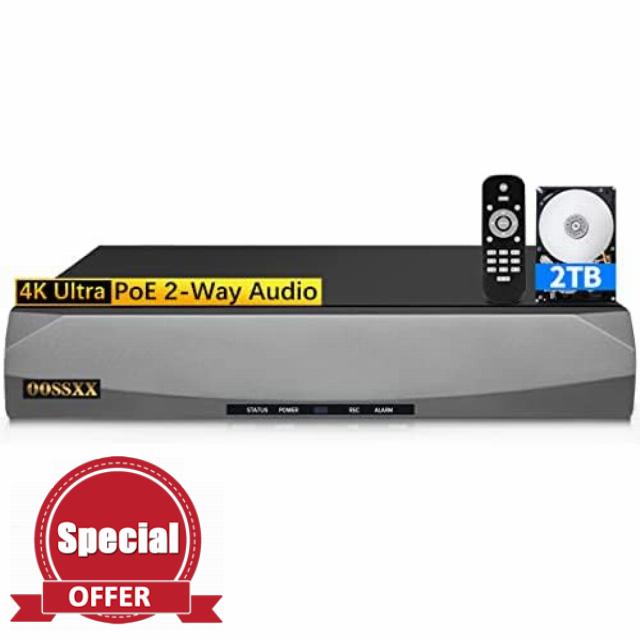 OOSSXX POE NVR Network Video Recorder 4K / 8.0 Megapixel 8-Channel